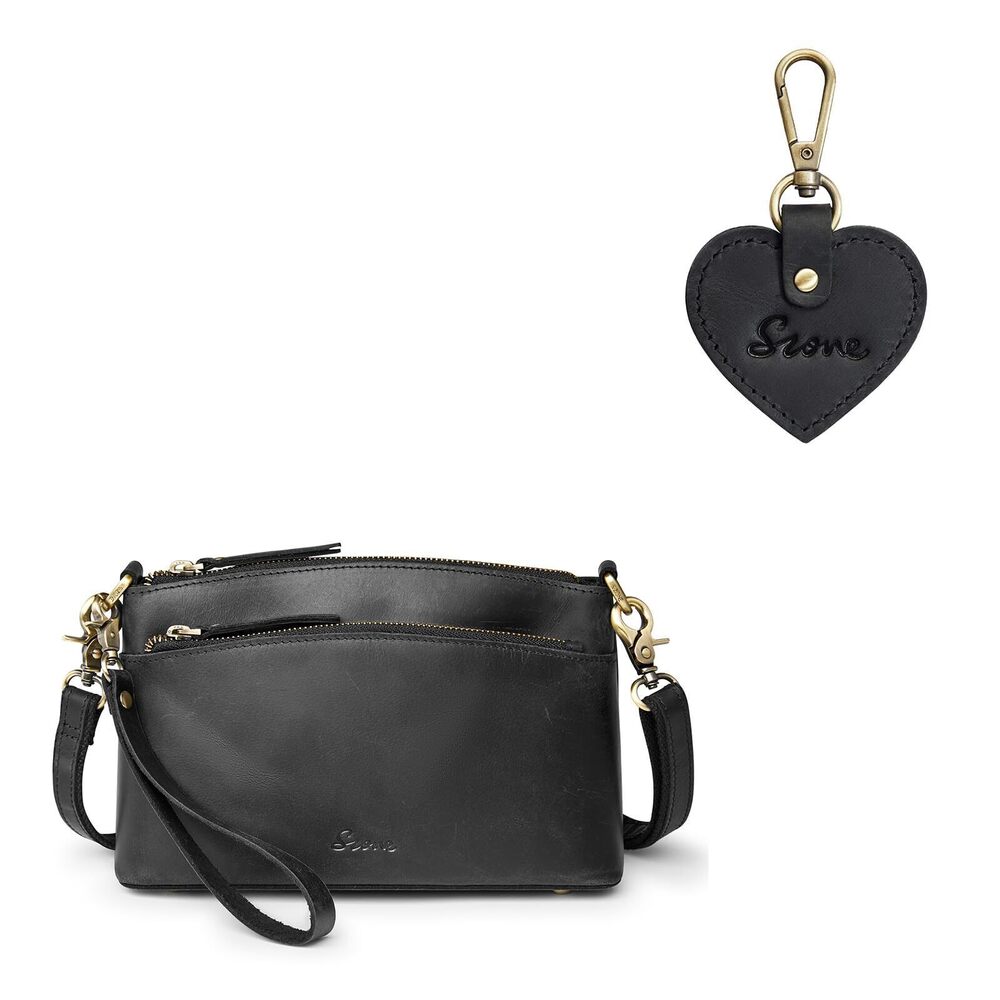 4953 Leather Crossbody Bag with Cute Keychain